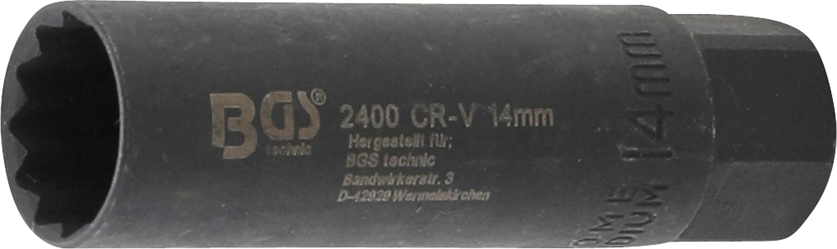 Zündkerzen-Einsatz Sechskant - Vierkant 10 mm (3/8") - SW 14 mm