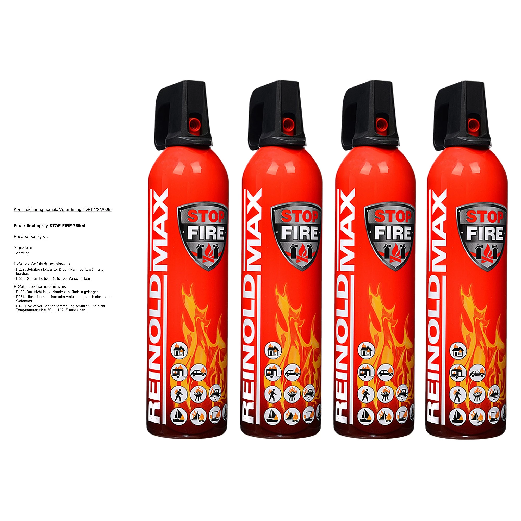 REINOLDMAX 4x Feuerlöschspray STOP FIRE 750ml 10811485 günstig online kaufen