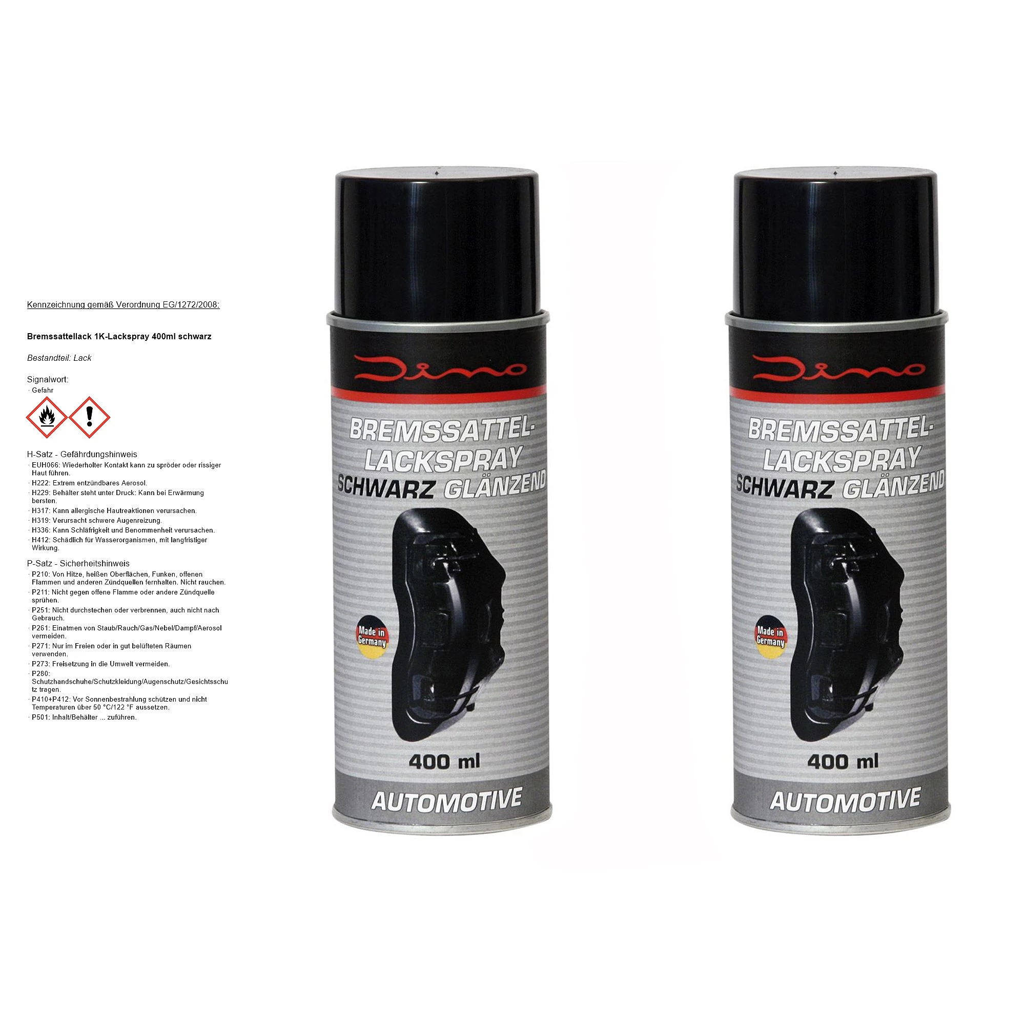 DINO 2x Bremssattellack 1K-Lackspray 400ml schwarz 130011 günstig online  kaufen