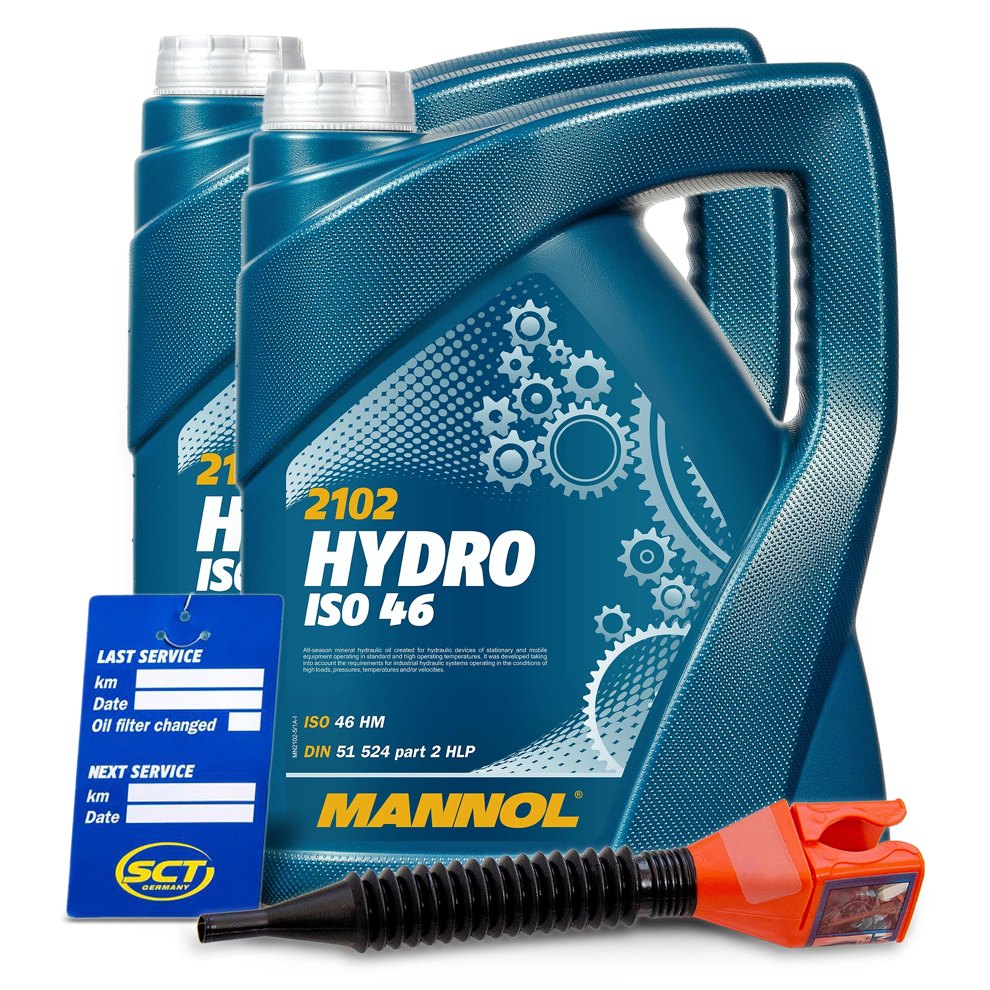 MANNOL 10 L Hydro ISO 46 Hydrauliköl + Ölwechsel-Anhänger +