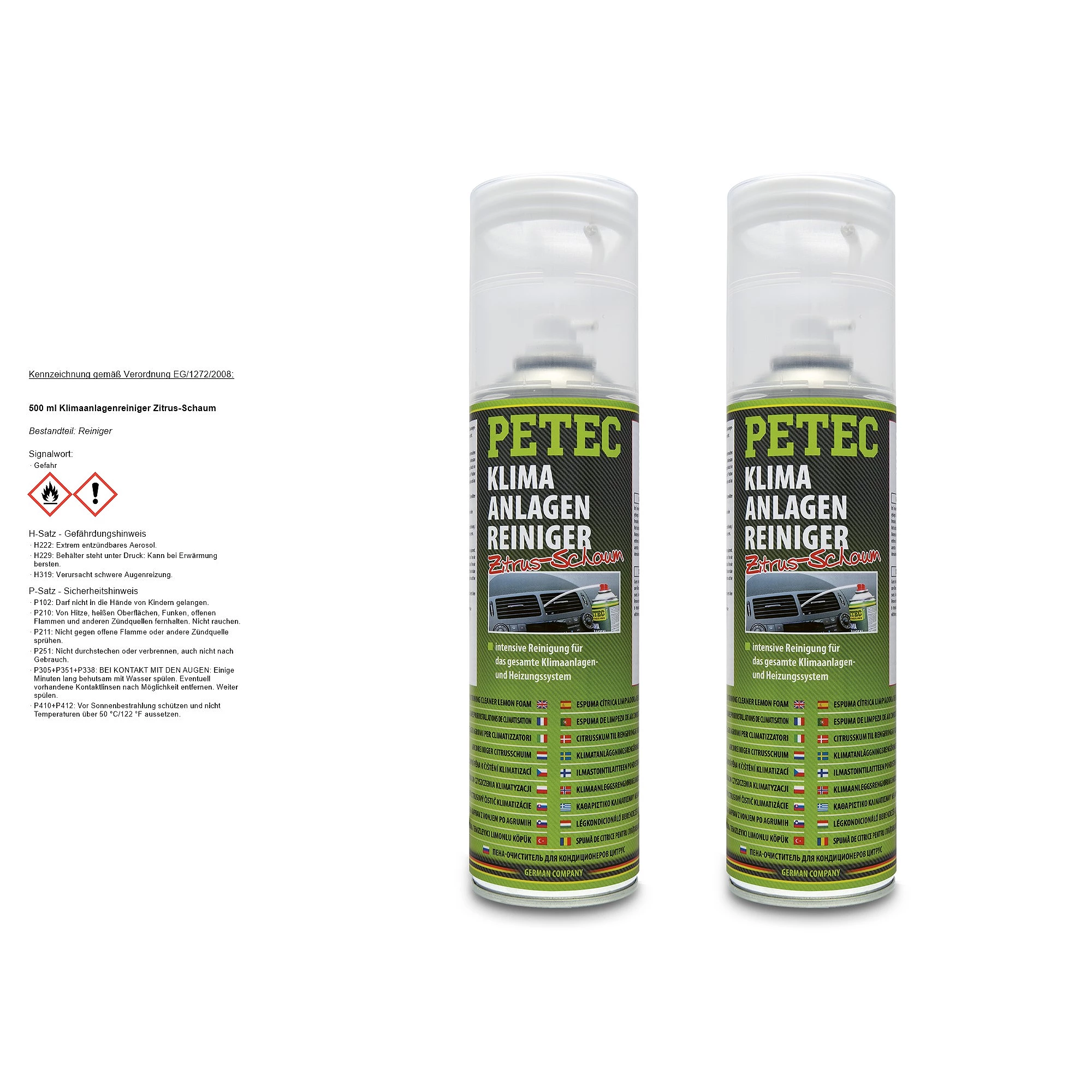 PETEC 2x 500 ml Klimaanlagenreiniger Zitrus-Schaum 71350 günstig online  kaufen