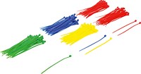 Kabelbinder-Sortiment, farbig, 2,4 x 100 mm, 200-tlg.
