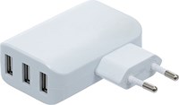 Universal USB-Ladegerät - 3 USB-Ports - max 3,4 A - 110 - 240 V
