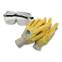 Handschuhe, Nitril + Schutzbrille