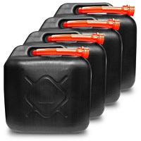 4x Benzinkanister 20 L Kunststoff schwarz UN-geprüft