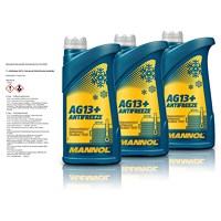 3x 1 L Antifreeze AG13+ Advanced Kühlerfrostschutzmittel