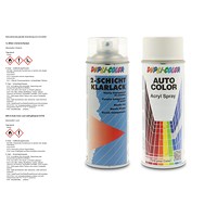 400 ml Auto-Color Lack weiß glänzend 0-0730 + 400ml 2-Schicht-Kla