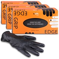 3x Grip Handschuhe mit Diamntprägung schwarz Gr. XL