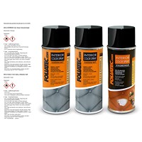 2x 400 ml Interior Color Spray, silbergrau matt + Schaumreiniger