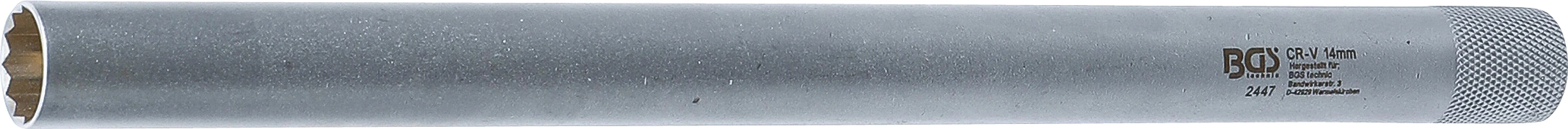 Zündkerzen-Einsatz mit Magnet, Zwölfkant, extra lang - 3/8" 14 mm
