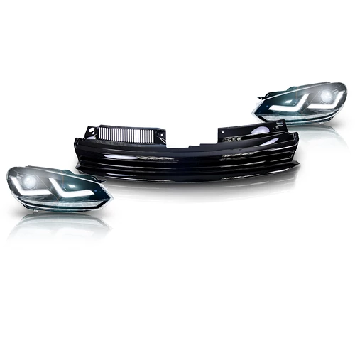 LED XENARC Golf 6 Scheinwerfer BLACK + Kühlergrill