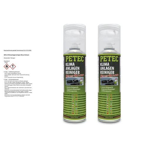 PETEC 2x 500 ml Klimaanlagenreiniger Zitrus-Schaum 71350 günstig