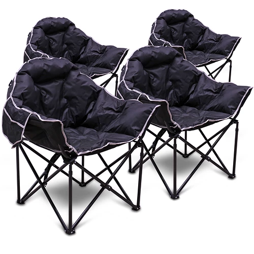 4x Gepolsterter Campingstuhl - Moon Chair - Faltbar