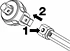 Einsteck-Ringschlüssel - offen - Vierkant 9x12mm - Zwölfkant 11mm