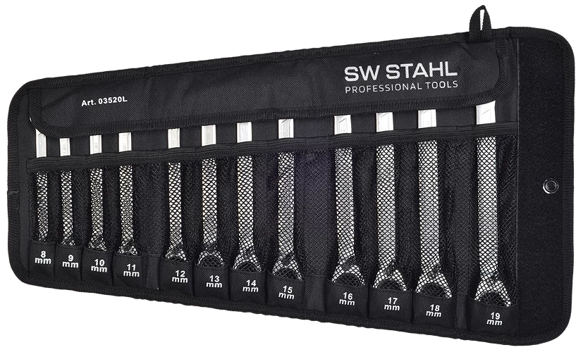 Gabelringratschenschlüsselsatz, 8-19 mm, umschaltbar, 12-teilig